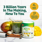 KOS Organic Superfood Greens Powder Mango – 28 Servings, Gut Health & Prebiotic Fiber