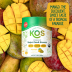 KOS Organic Superfood Greens Powder Mango – 28 Servings, Gut Health & Prebiotic Fiber