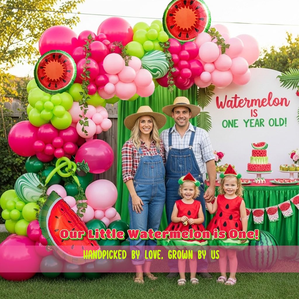 Kozee Summer Watermelon Balloon Arch Kit – 128pc Melon Theme Party Decor