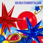 Kozee Hedgehog Birthday Decorations — Red, Blue & Yellow Balloons with Lightning Letter Foil Banner Backdrop