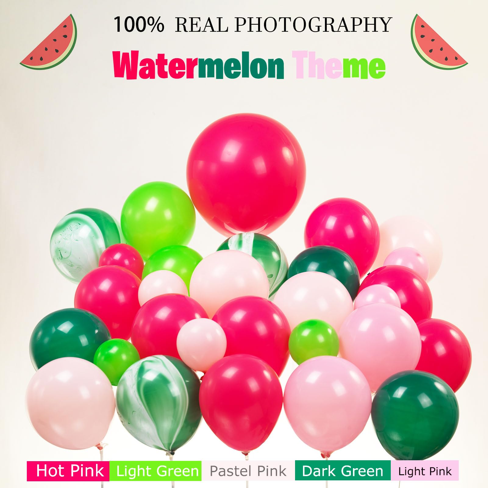 Kozee Summer Watermelon Balloon Arch Kit – 128pc Melon Theme Party Decor