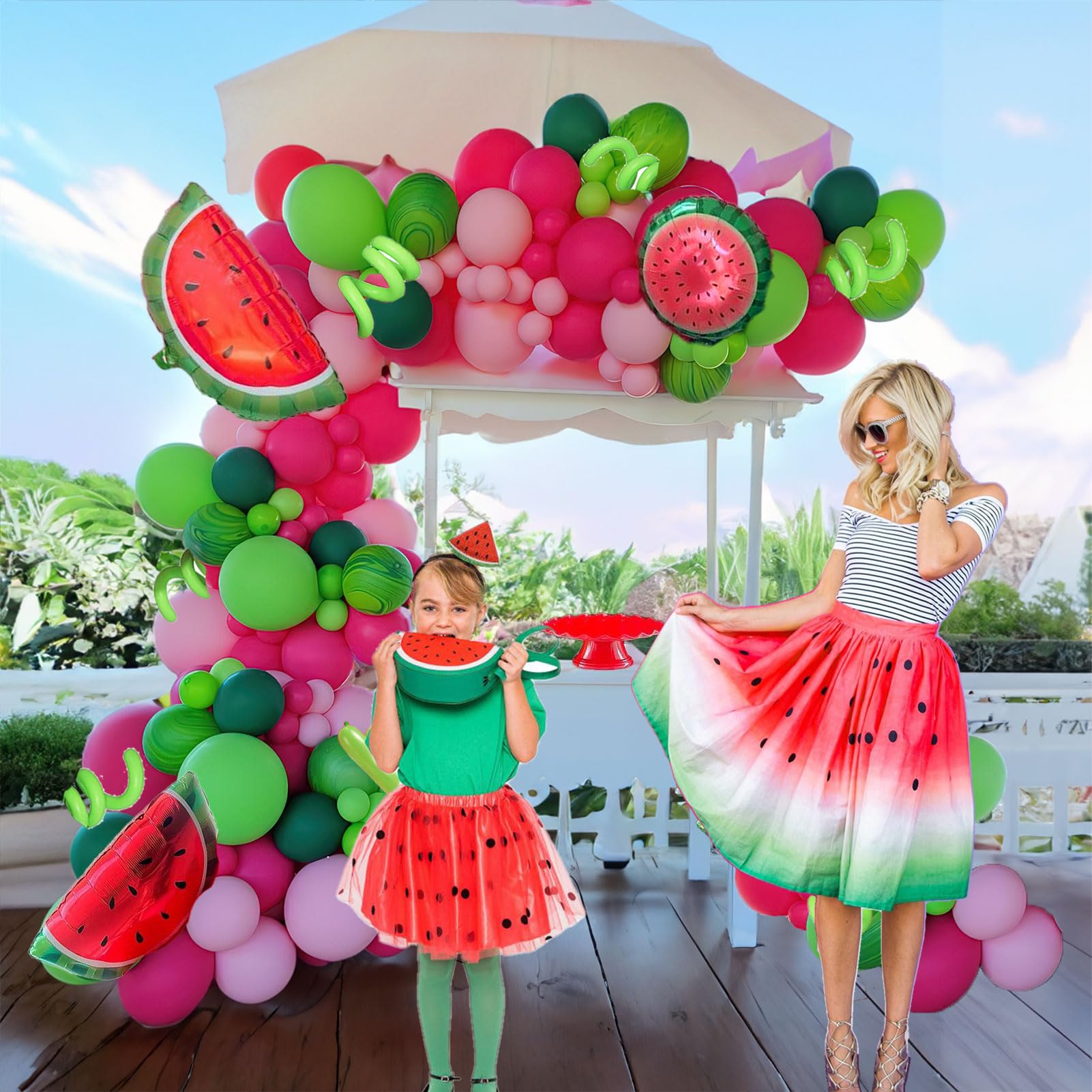 Kozee Summer Watermelon Balloon Arch Kit – 128pc Melon Theme Party Decor