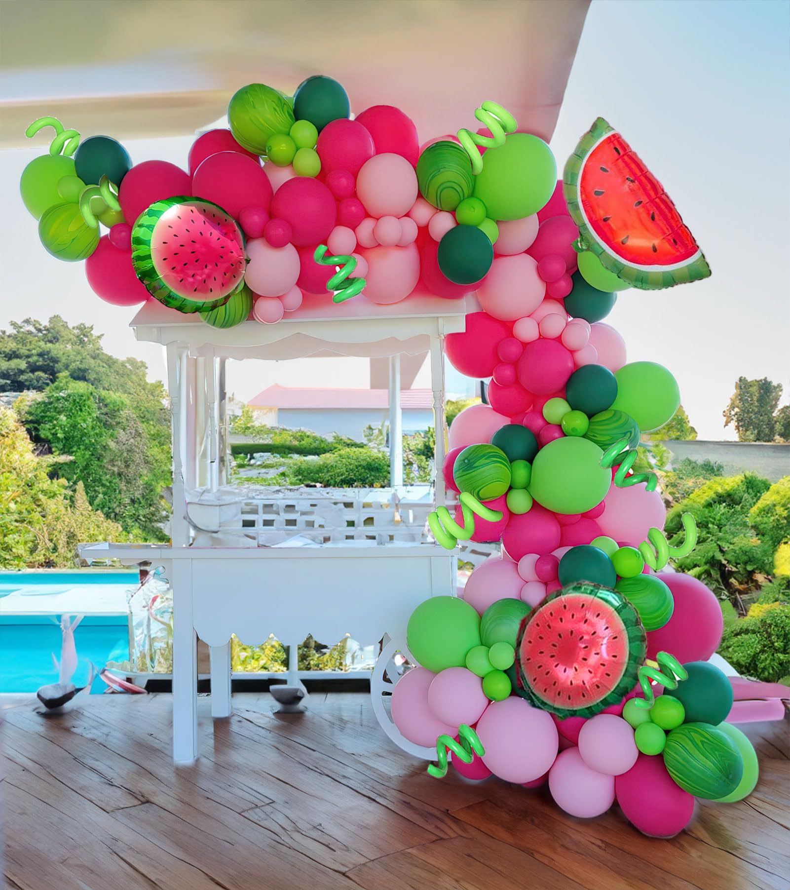 Kozee Summer Watermelon Balloon Arch Kit – 128pc Melon Theme Party Decor