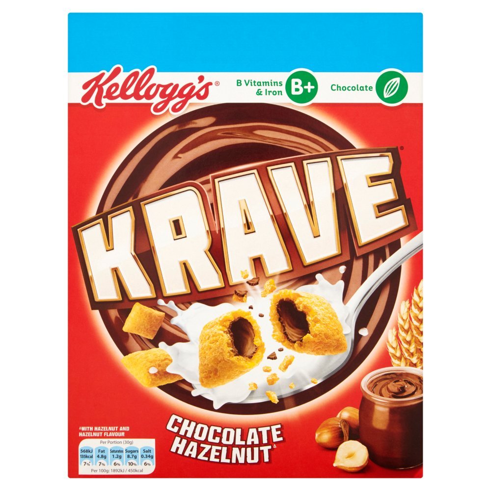 Krave Chocolate Hazelnut Flavour Cereal PMP 410g (Case of 6)