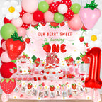 Kriyokiaa Berry First Birthday Decor – Strawberry Theme Party Set for Girls