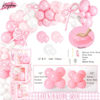 Kriyokiaa Girls Just Wanna Be One Birthday Decorations Kit | Bow Theme Balloons & Arch