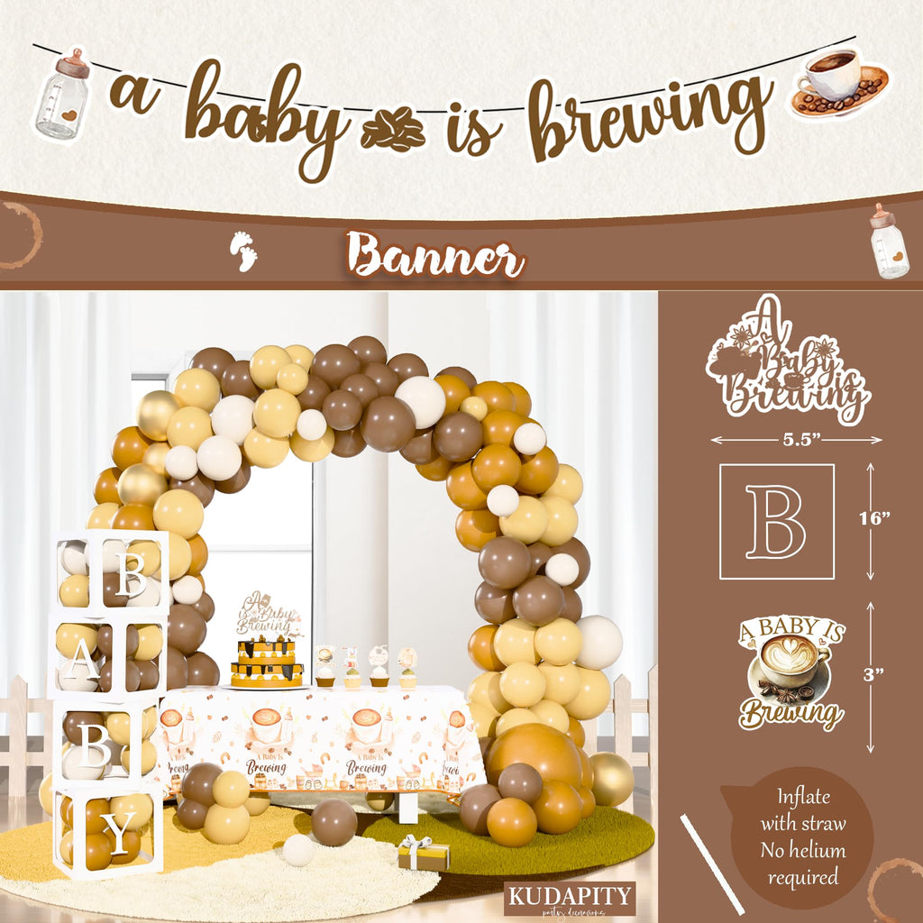 Kudapity Coffee Themed Baby Shower Decorations Kit | A Baby Is Brewing