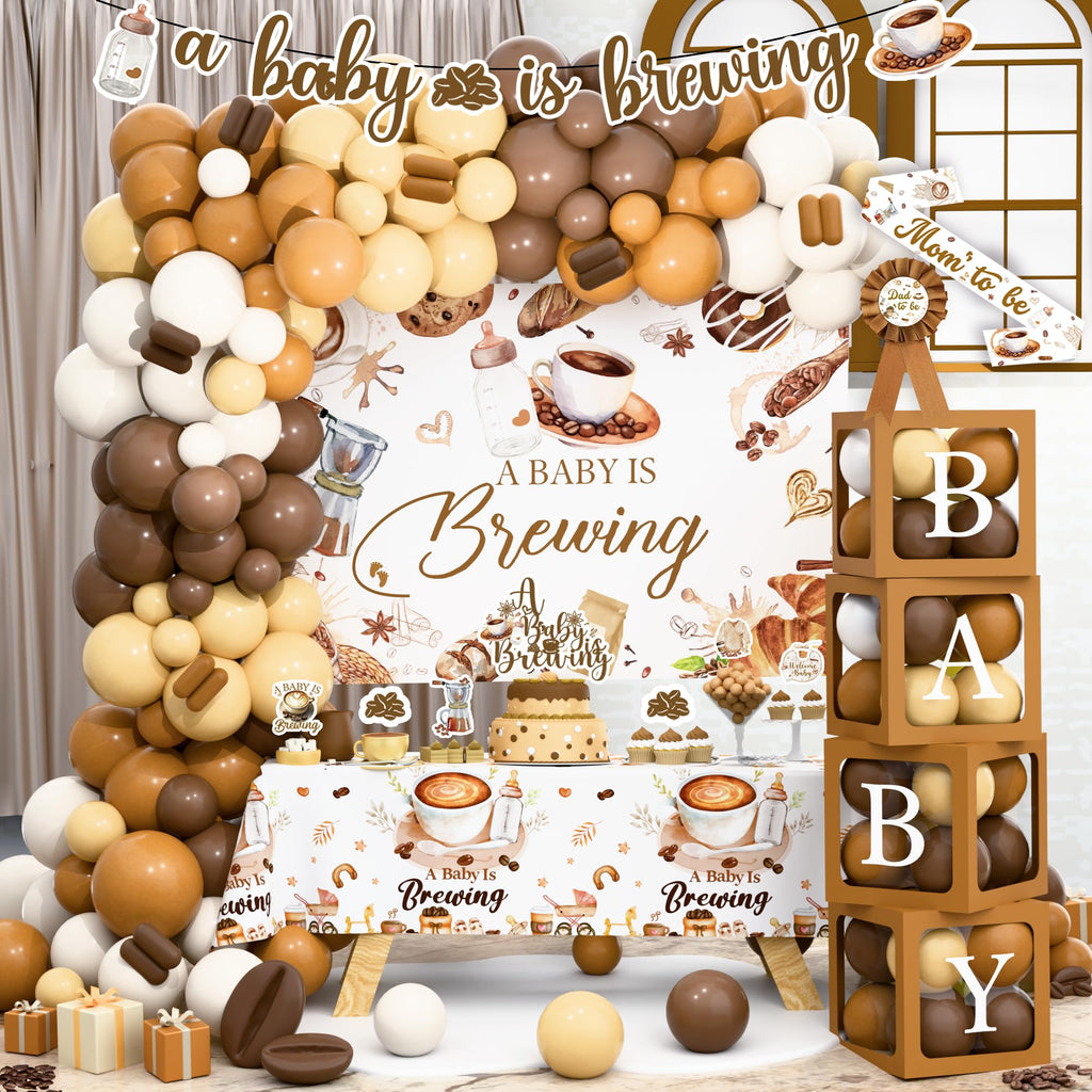 Kudapity Coffee Themed Baby Shower Decorations Kit | A Baby Is Brewing
