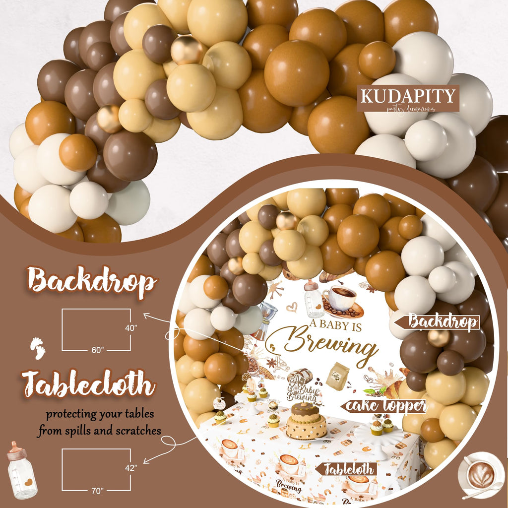 Kudapity Coffee Themed Baby Shower Decorations Kit | A Baby Is Brewing