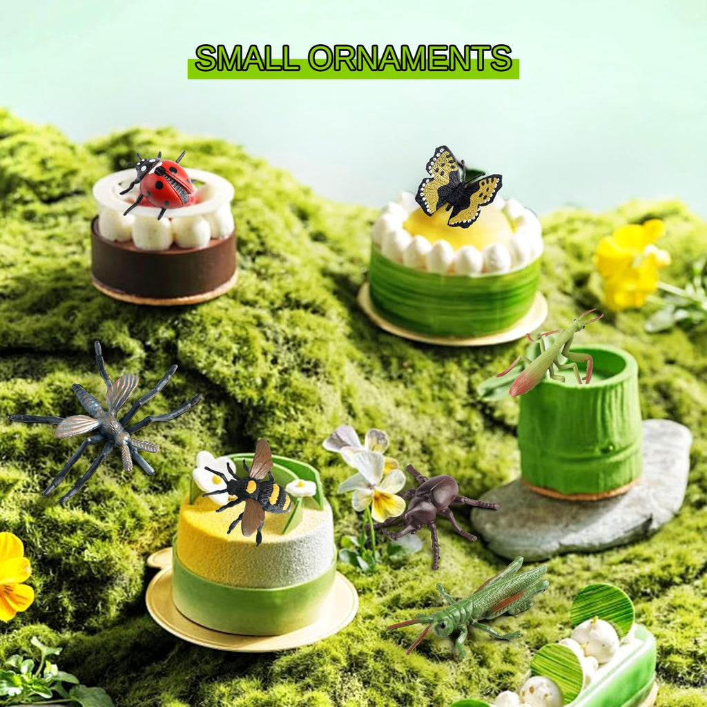Kukifun 20Pcs Insect Toy Figures – Realistic Bug Set for Kids, Party Favors & Cake Toppers