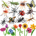 Kukifun 20Pcs Insect Toy Figures – Realistic Bug Set for Kids, Party Favors & Cake Toppers