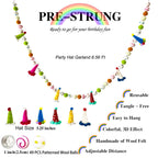 KUQJJQU Pre-Strung Felt Ball Garland – Rainbow Birthday Banner