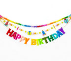 KUQJJQU Pre-Strung Happy Birthday Banner & Colorful Felt Ball Garland