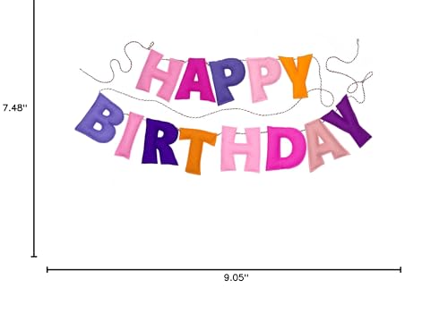 KUQJJQU Pre-Strung Happy Birthday Banner – Pink Felt Ball Garland