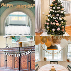 KUQJJQU Pre-Strung Happy Birthday Banner – White Felt Ball Garland