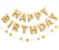 KUQJJQU Pre-strung Gold Glitter Happy Birthday Banner Garland – Reusable Gold Party Decor