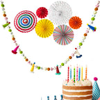 KUQJJQU Pre-Strung Felt Ball Garland – Rainbow Birthday Banner