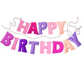 KUQJJQU Pre-Strung Happy Birthday Banner – Pink Felt Ball Garland