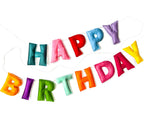 KUQJJQU Pre-Strung Happy Birthday Banner – Felt Ball Garland, Rainbow Birthday Decor