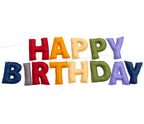 KUQJJQU Pre-Strung Happy Birthday Banner - Retro Classic Felt Garland