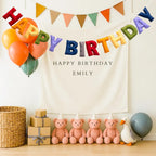 KUQJJQU Pre-Strung Happy Birthday Banner - Retro Classic Felt Garland