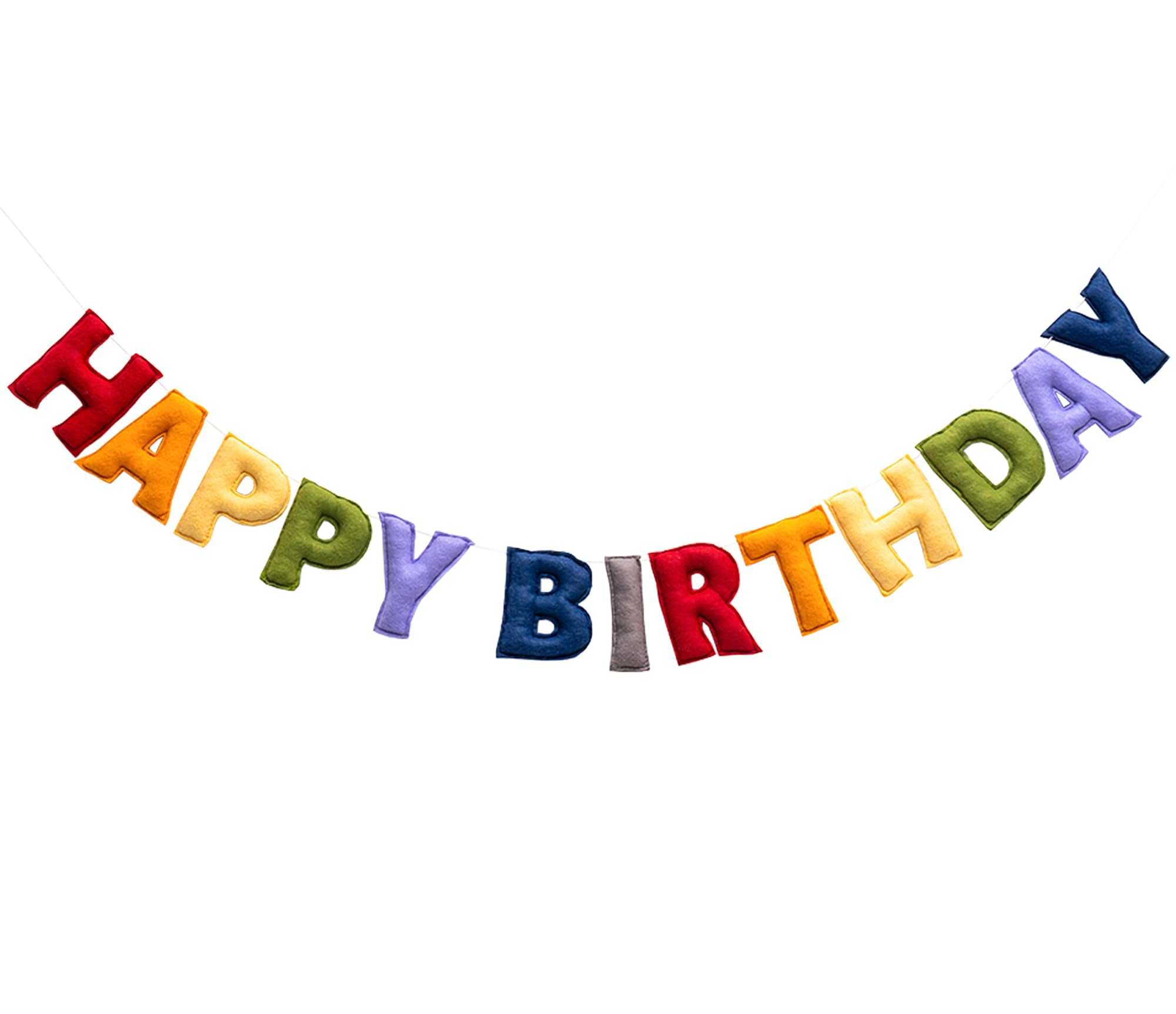 KUQJJQU Pre-Strung Happy Birthday Banner - Retro Classic Felt Garland