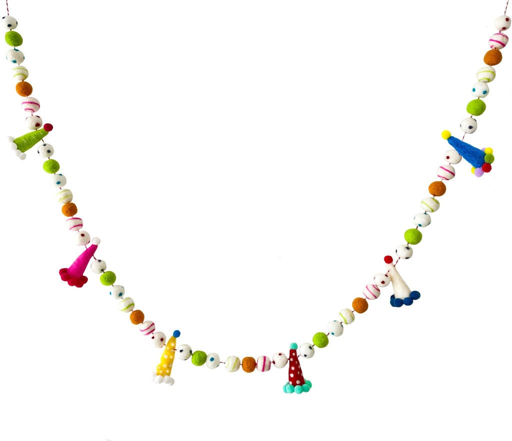 KUQJJQU Pre-Strung Felt Ball Garland – Rainbow Birthday Banner