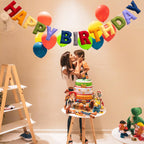 KUQJJQU Pre-Strung Happy Birthday Banner - Retro Classic Felt Garland