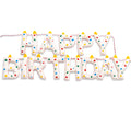 KUQJJQU Pre-Strung Happy Birthday Banner – Handmade Wool Felt 3D Letters, Rainbow Party Decor