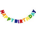 KUQJJQU Pre-Strung Happy Birthday Banner – Felt Ball Garland in Rainbow Colors | Birthday Decor & Photo Prop