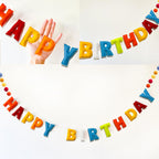 KUQJJQU Pre-Strung Happy Birthday Banner – Rainbow Felt Ball Garland
