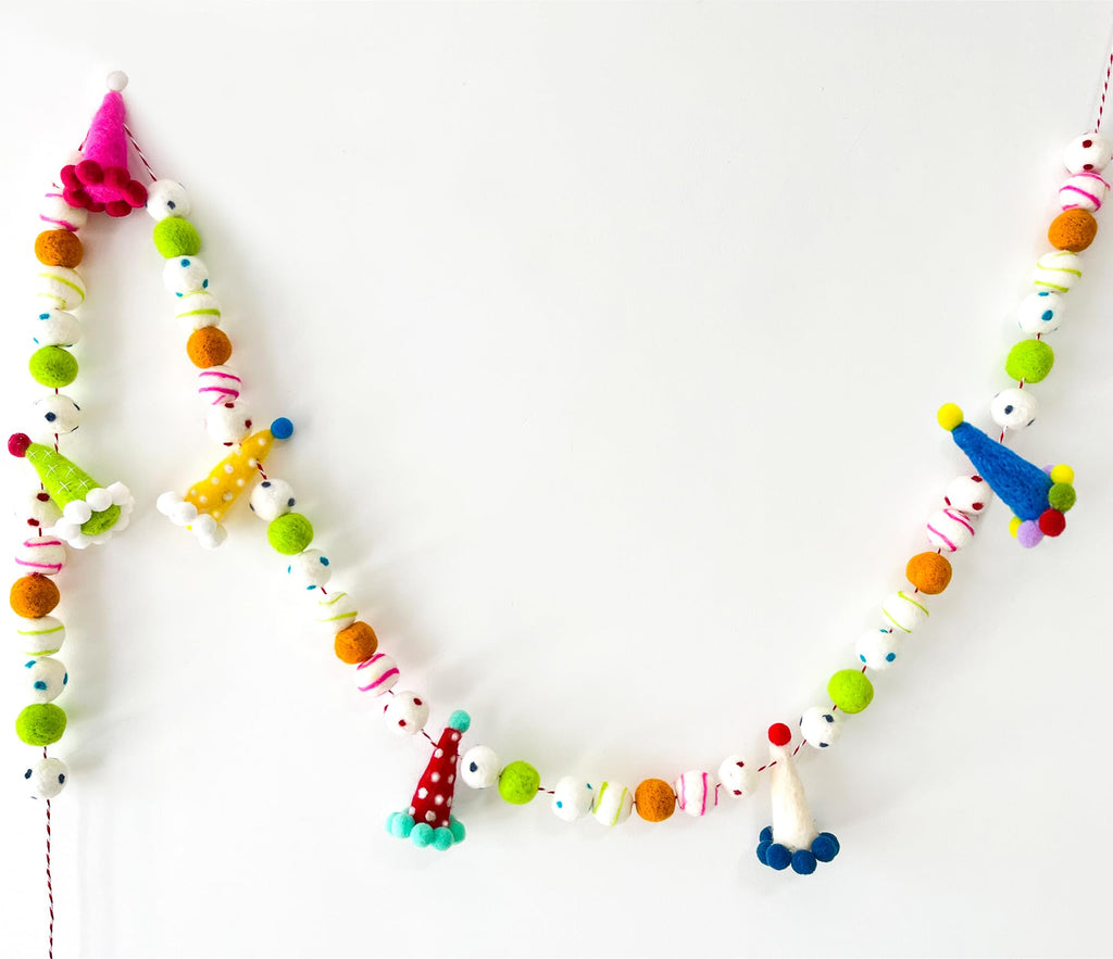 KUQJJQU Pre-Strung Felt Ball Garland – Rainbow Birthday Banner