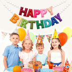 KUQJJQU 2Pcs Upgraded Pre-Strung Wool Felt Happy Birthday Banner – Rainbow Party Decor