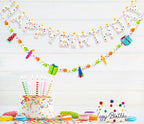 KUQJJQU Pre-Strung Happy Birthday Banner – Handmade Wool Felt 3D Letters, Rainbow Party Decor