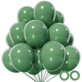 KUULBELA 110Pcs Dark Sage Green Balloons – 12 inch Latex Party Balloons with Ribbons