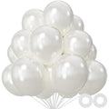 KUULBELA 110pcs Pearl White Balloons 12in with 2 Ribbons – Thickened Latex Party Decor