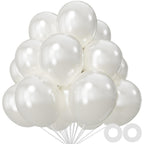 KUULBELA 110pcs Pearl White Balloons 12in with 2 Ribbons – Thickened Latex Party Decor