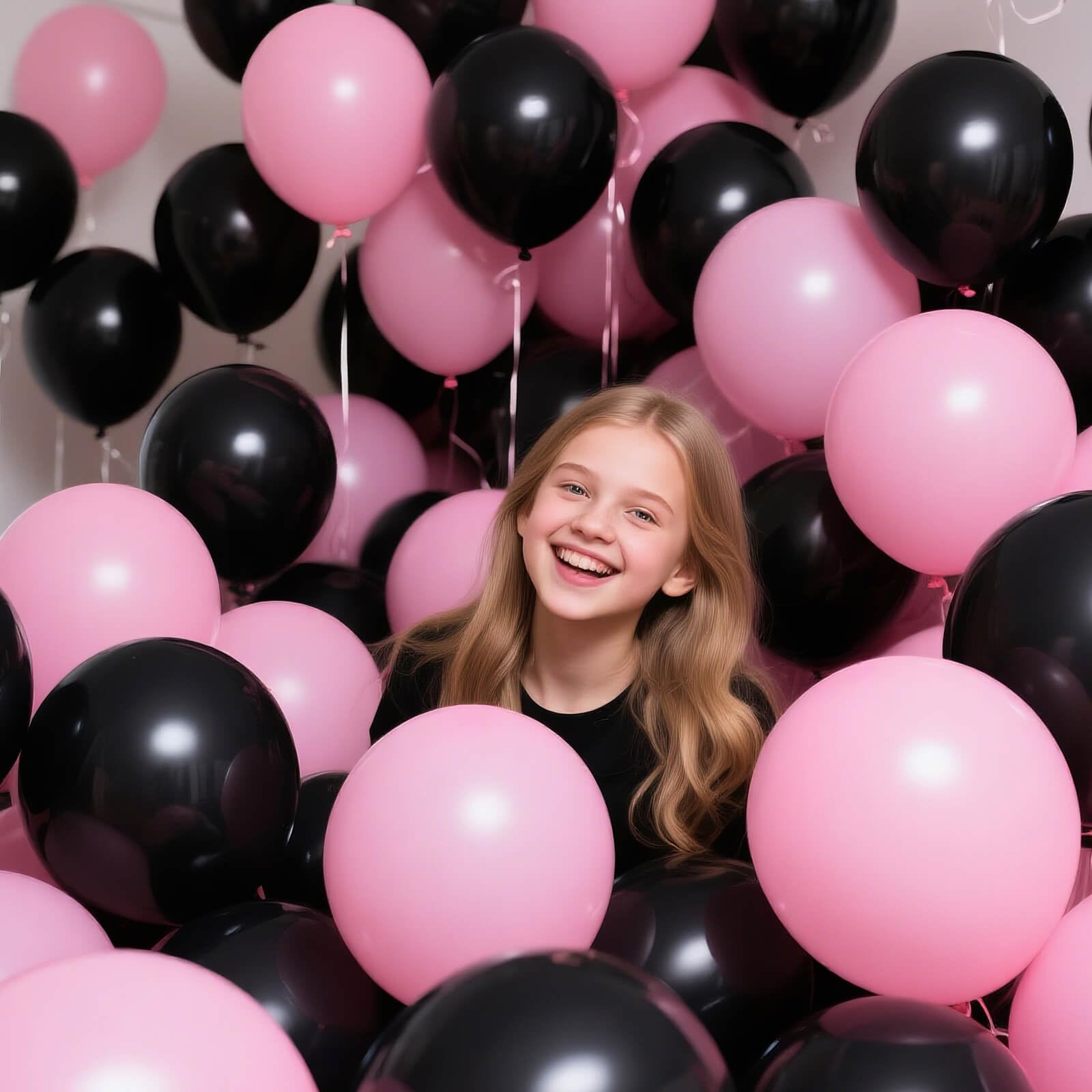 KUULBELA 110pcs Black Balloons 12-Inch | Latex Balloons with 2 Ribbons for Party Decor