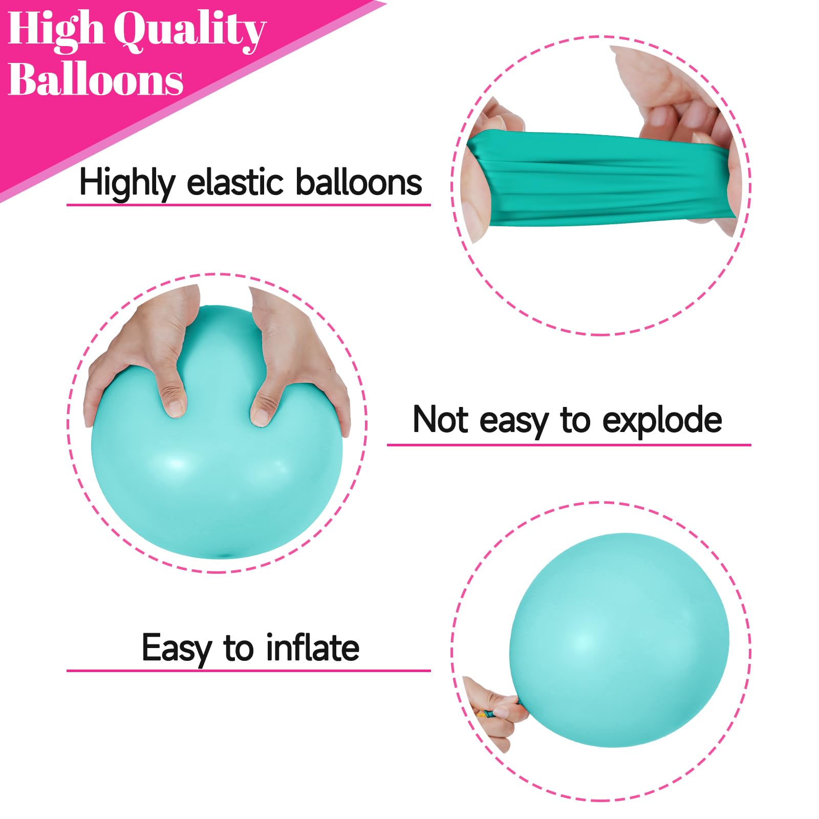 KUULBELA 68Pcs Pink Purple Blue Balloons – 12-Inch Confetti & Solid Color Set for Parties