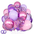 KUULBELA 68Pcs Pink & Purple Balloon Set – 12 Inch Latex Confetti Balloons for Weddings & Parties