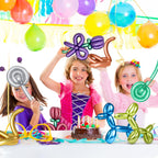 KUULBELA 100Pcs 260 Metallic Long Balloons for Balloon Animals | Twistable Thick Latex