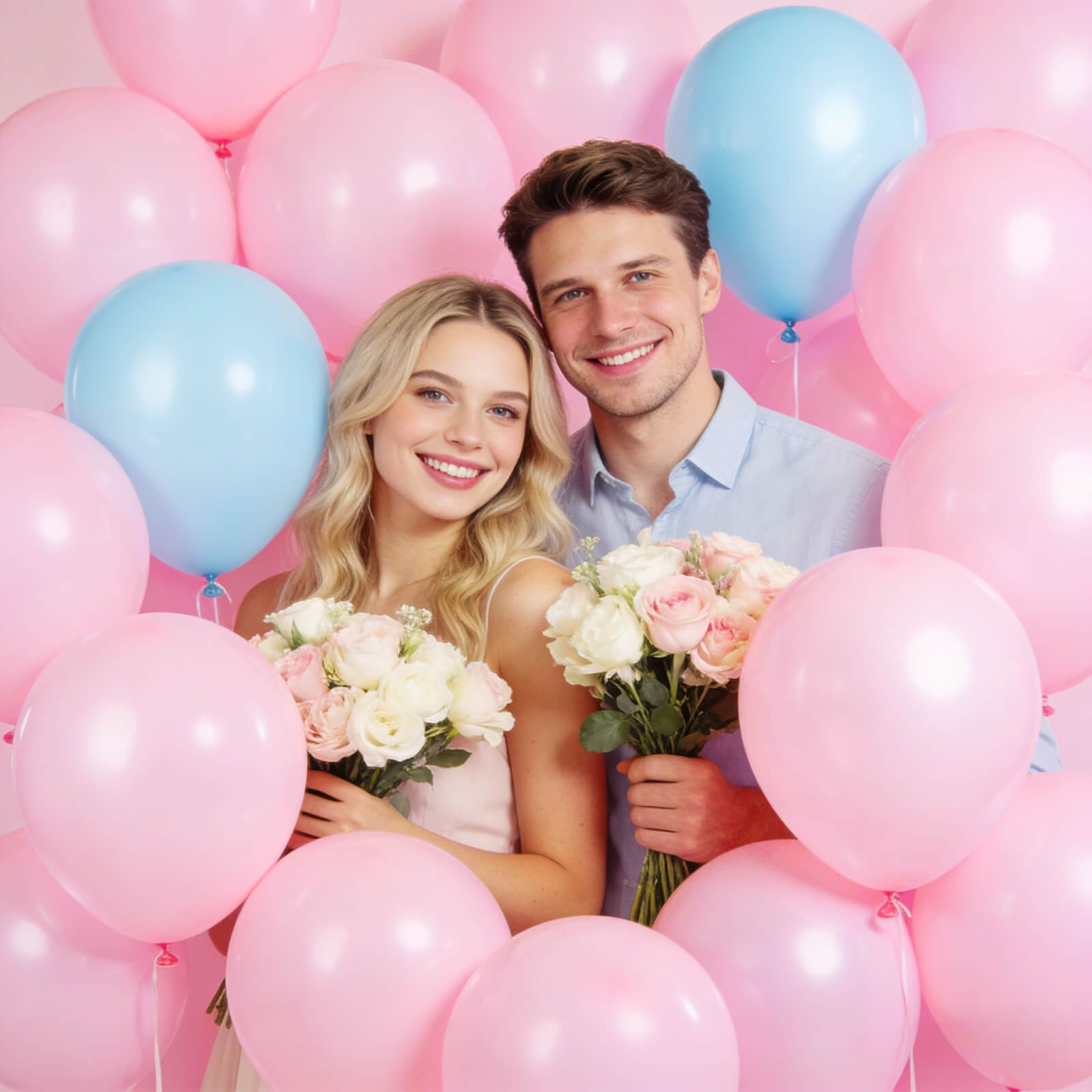 KUULBELA 110-Piece Light Pink Balloons 12in | Latex Balloons with 2 Ribbons