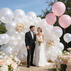 KUULBELA 110pcs Pearl White Balloons 12in with 2 Ribbons – Thickened Latex Party Decor