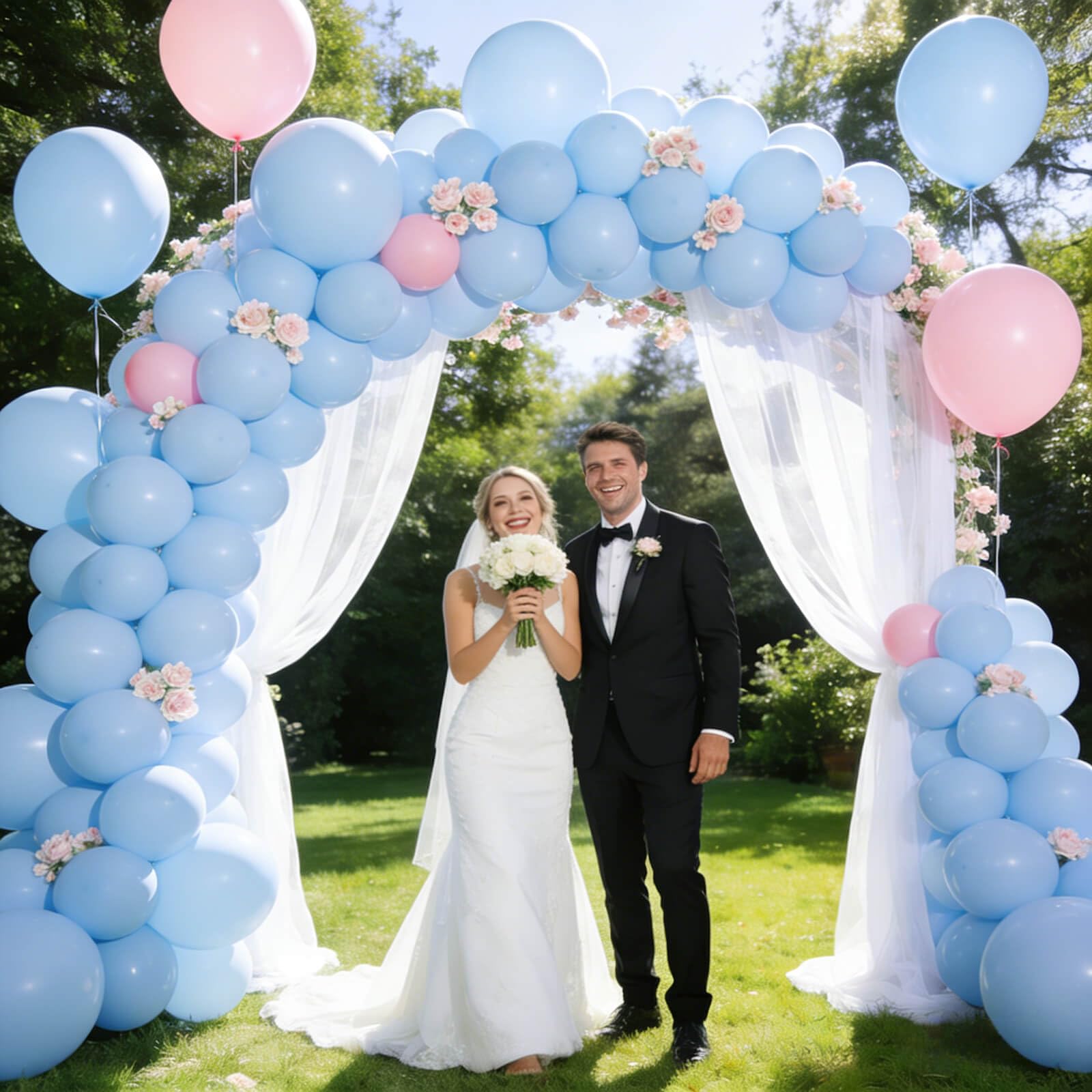 KUULBELA 110pcs Pastel Blue Balloons 12 Inch with 2 Ribbons – Party Decor Pack
