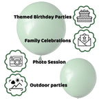 KUULBELA 110Pcs Dark Sage Green Balloons – 12 inch Latex Party Balloons with Ribbons