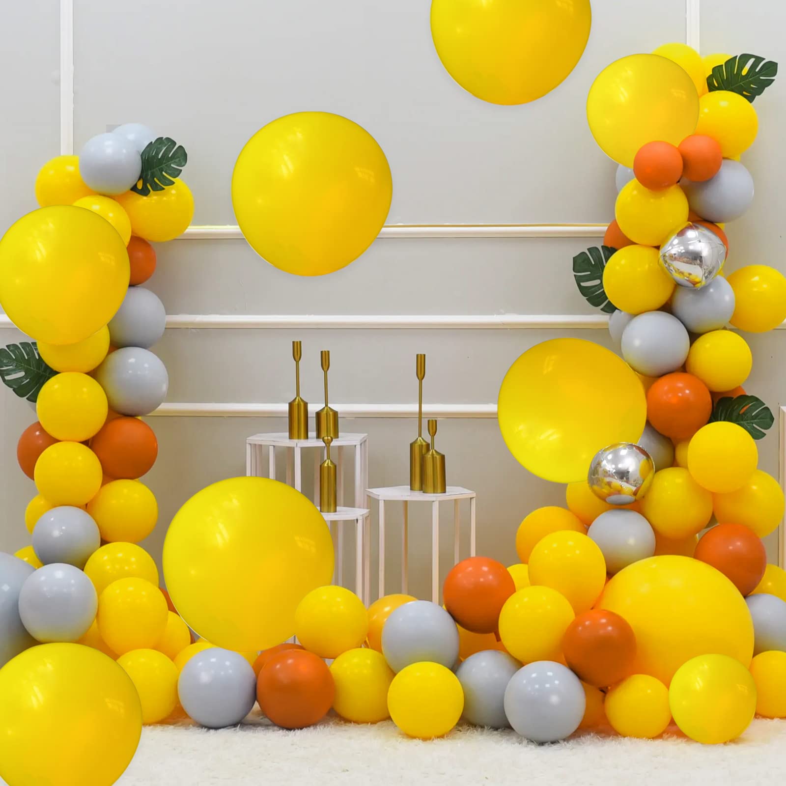 KUULBELA 110pcs Yellow Balloons 12 Inch – Latex Party Decorations with Ribbons