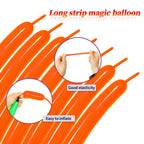 KUULBELA Long Orange Balloons Kit – 260 Thick Latex Balloons & Twisting Animals for Halloween Party Decor