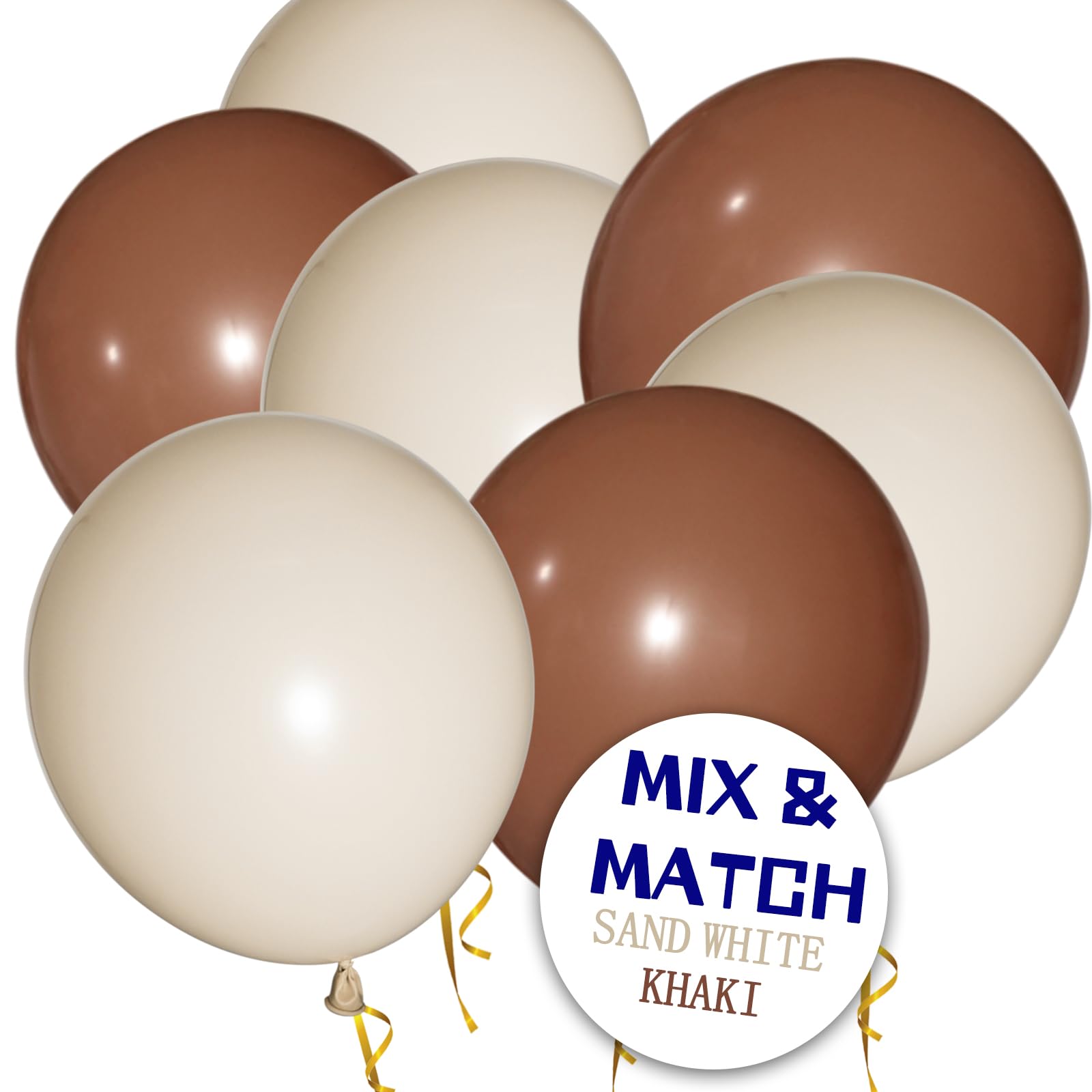 KUULBELA 110pcs Sand White Balloons – 12in Latex Party Balloons with 2 Ribbons