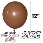 KUULBELA 110pcs Brown 12-Inch Latex Balloons | Birthday Party, Baby Shower, Wedding Decor