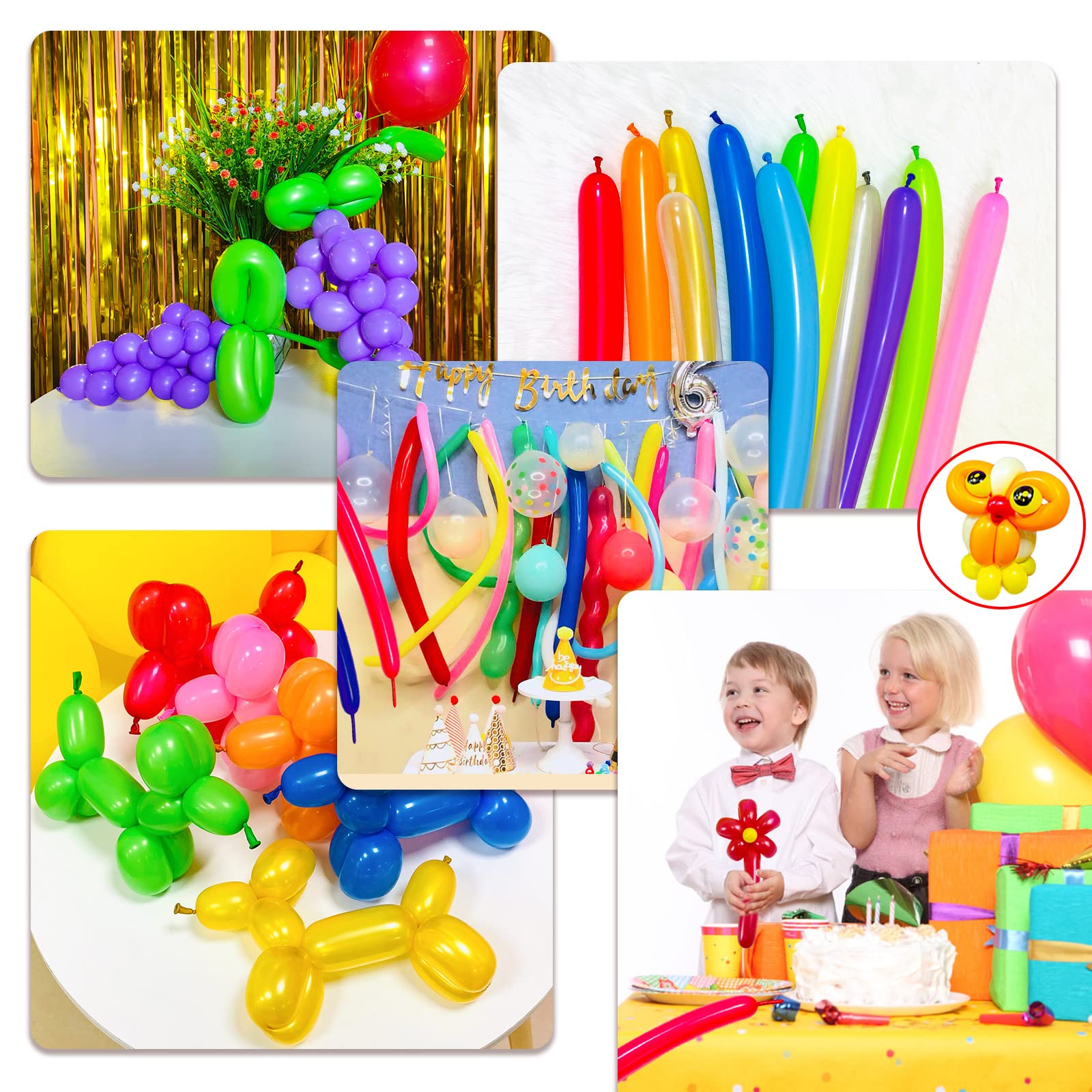 KUULBELA Thickening Latex 260q Black Balloons — 100pcs for Balloon Animals & Party Decor